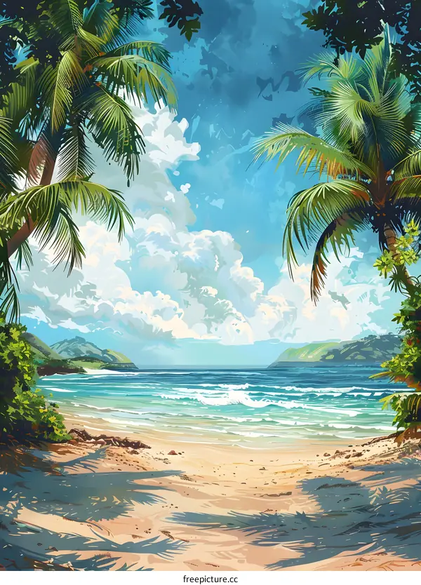 Beach and palm trees