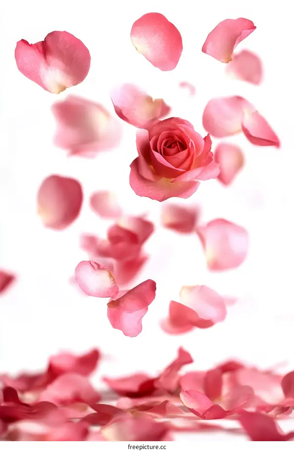 Rose Petals Falling in Slow Motion