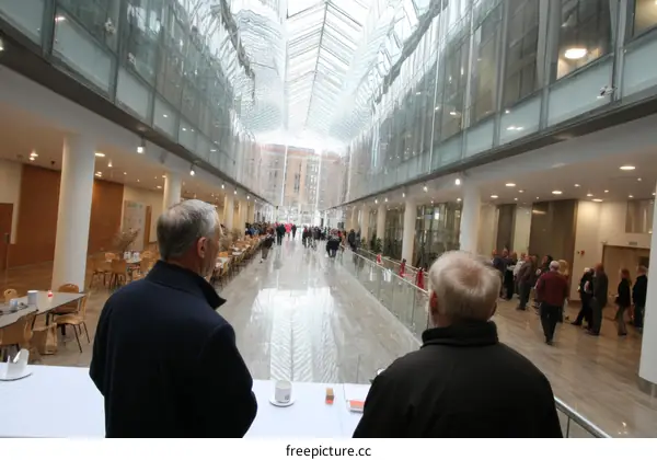 Modern Building Interior with People