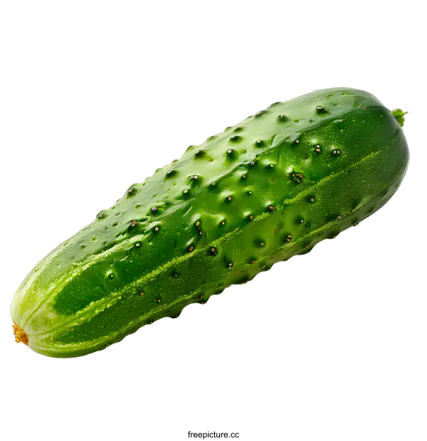 [Transparent Background PNG]Single Green Cucumber on White Background
