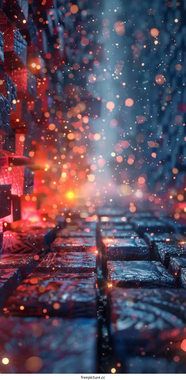 Luminous Bricks in Red and Blue