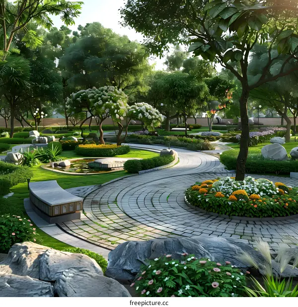 Chinese style garden landscape design renderings