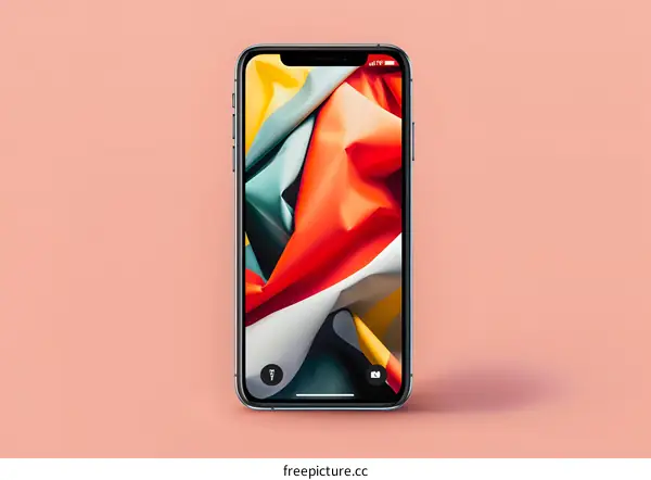 Abstract Colorful Phone Wallpaper on Pink Background
