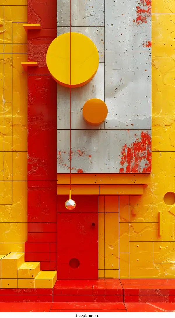 3d rendering of a colorful geometric structure