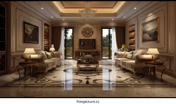 European Luxury Living Room Interior Design