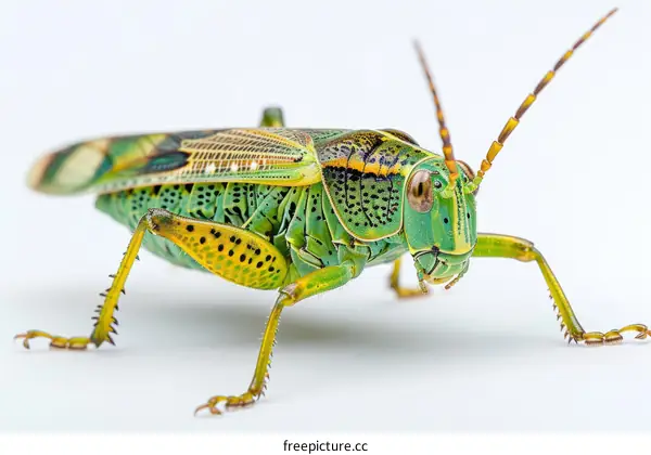 Green and Yellow Katydid Macro Photography