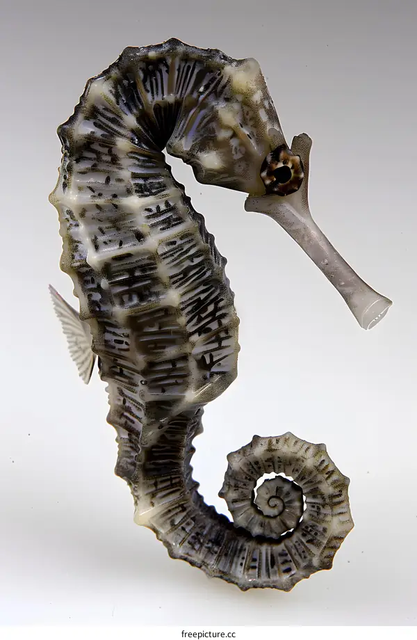 Seahorse Profile on White Background