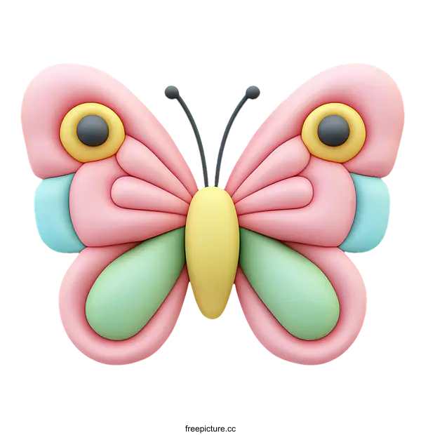 [Transparent Background PNG]Cute 3D Butterfly Illustration Design