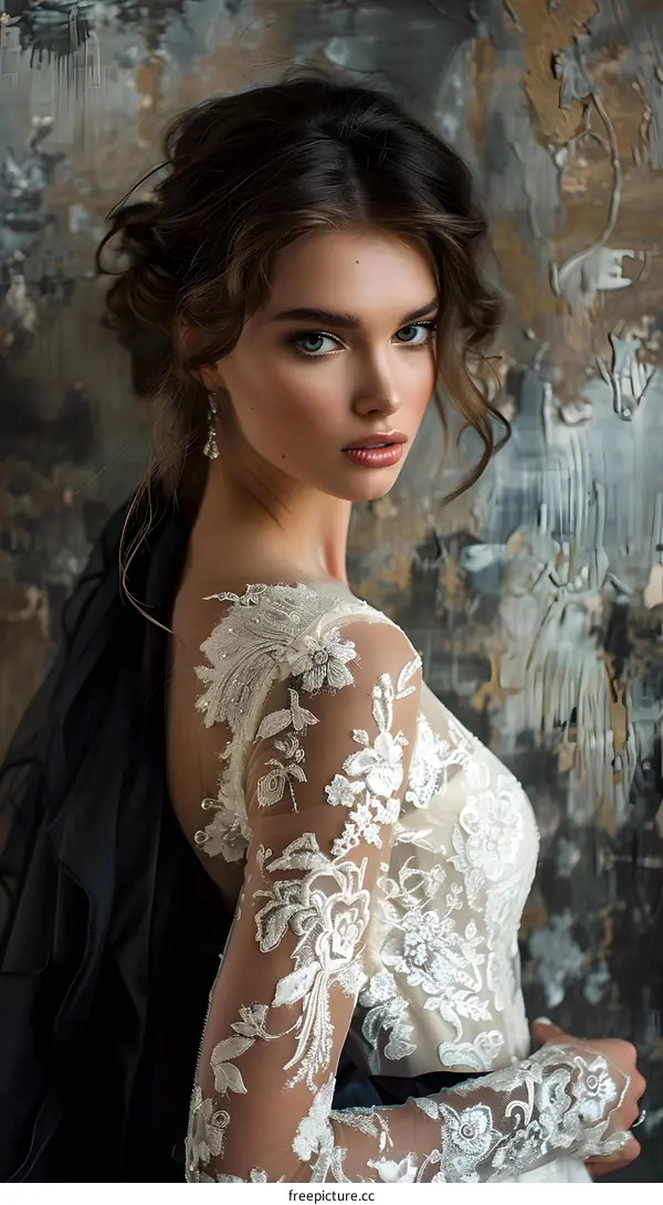 A woman in a wedding dress