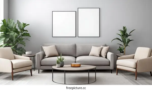 Modern Living Room Interior Mockup