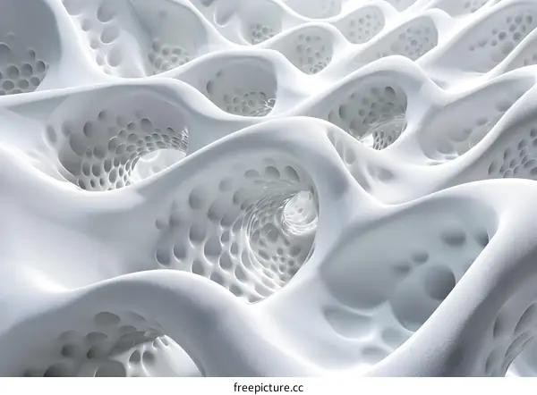 White, Porous, 3D Cave-Like Structure
