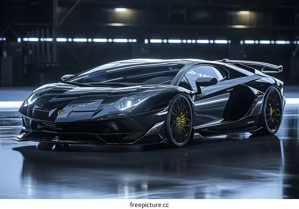 Lamborghini Aventador SVJ - Matte Black Supercar