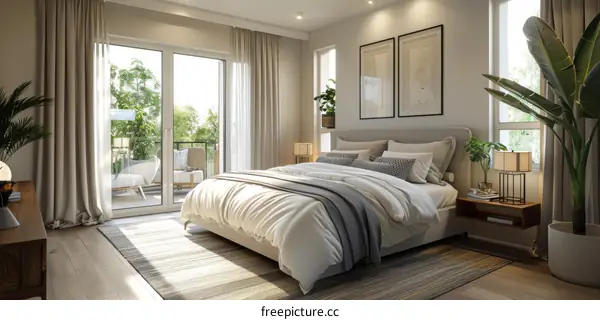 Modern Bedroom Interior Design Illustration