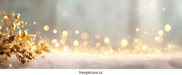 Golden Festive Background with Sparkling Lights