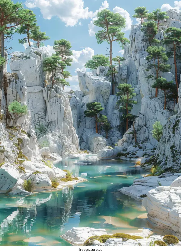 Serene Rocky Oasis: Nature's Tranquility