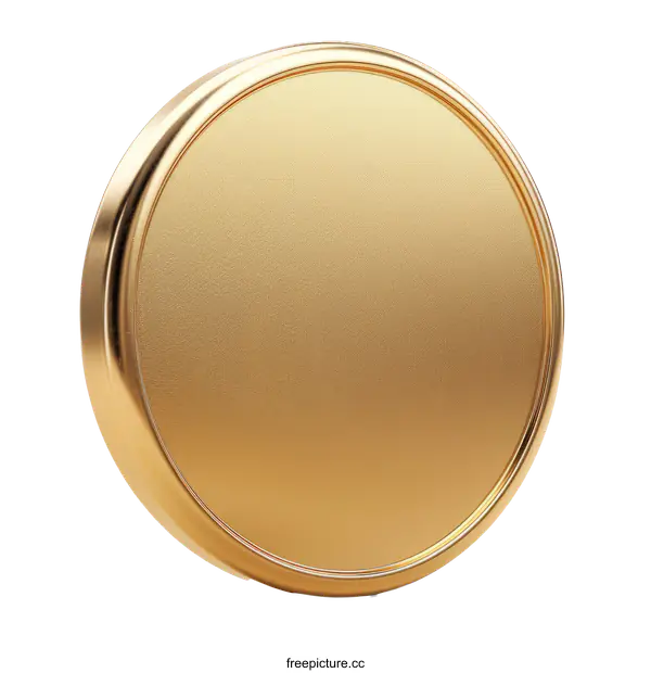 [Transparent Background PNG]Shiny Gold Circle Photo Frame - Empty Background Template