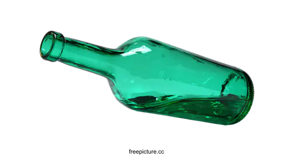 [Transparent Background PNG]Emerald Green Bottle on a White Background