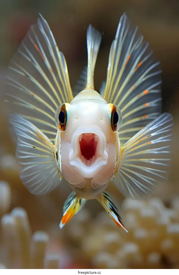 Fish with Open Mouth Underwater