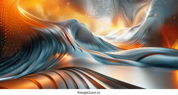 Abstract Futuristic Metallic Landscape