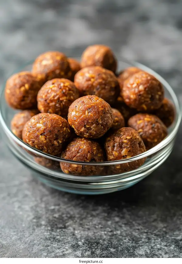 bowl of homemade healthy no bake energy balls