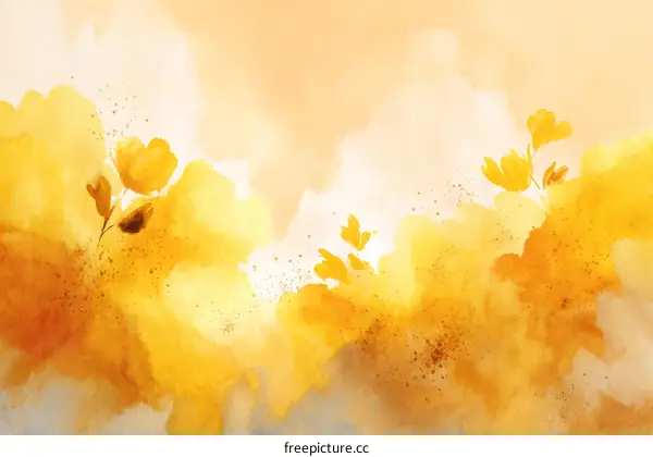 Abstract Watercolor Painting of Flowers