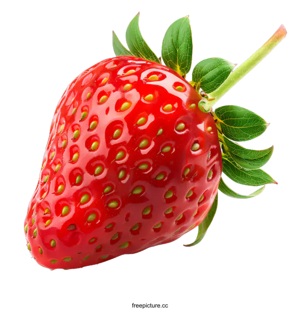 [Transparent Background PNG]Fresh Red Strawberry Isolated On White Background