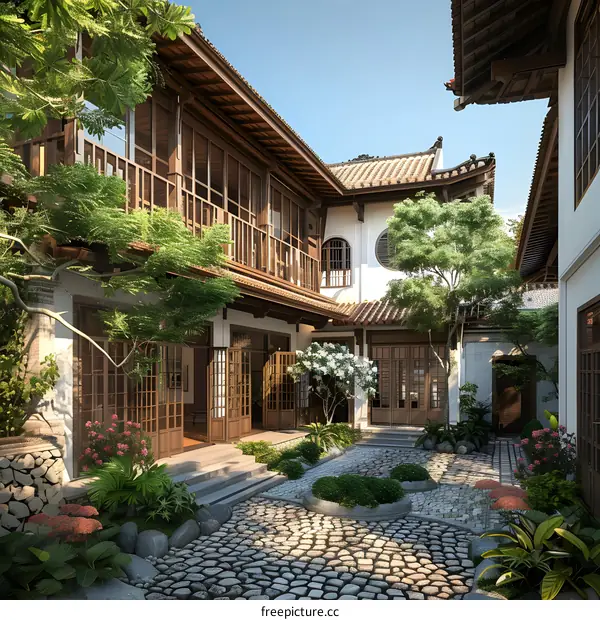 Courtyard of a traditional chinese style house
