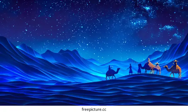 Three Wise Men Journey to See Baby Jesus