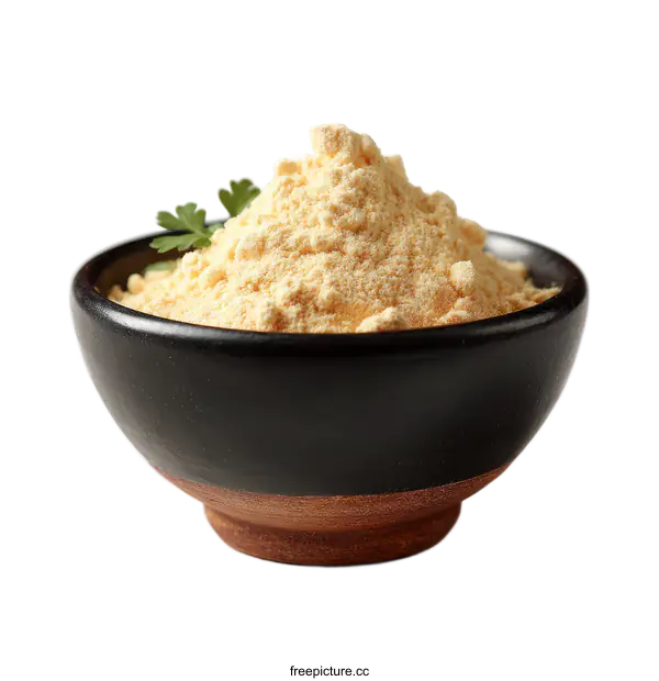 [Transparent Background PNG]Yellow Mustard Powder in a Bowl