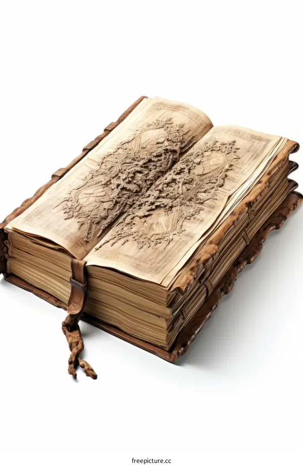 An illustration of an open book with a white background