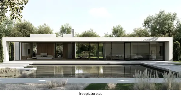 Modern Minimalist House Design with Pool