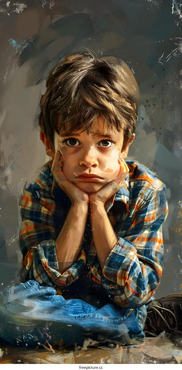 Portrait of a Sad Boy