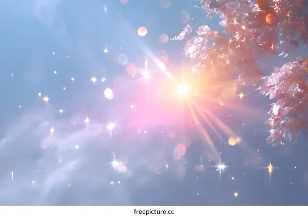 Winter Sunbeams and Sparkling Sky