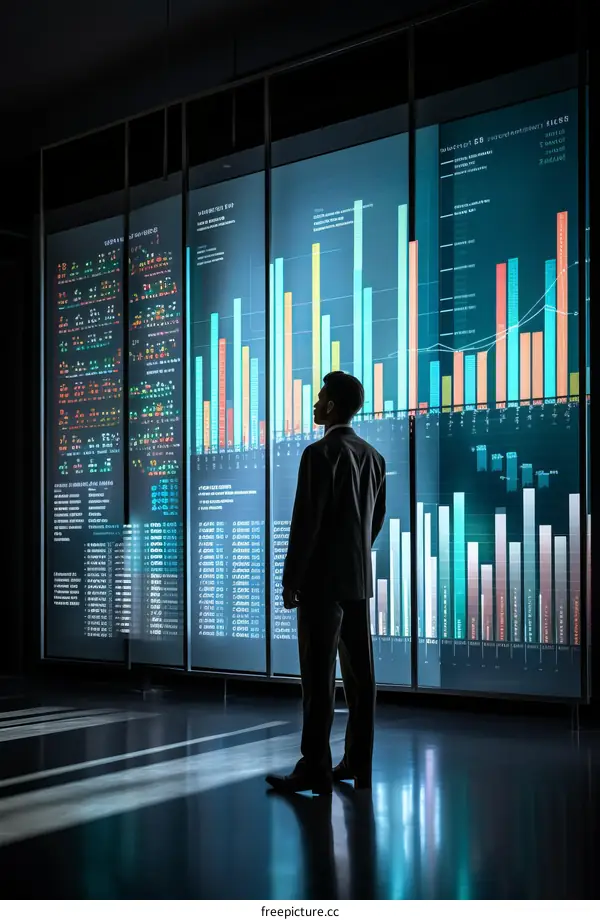 Businessman Analyzes Financial Statistics