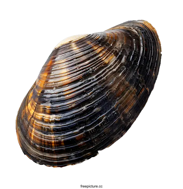 [Transparent Background PNG]Closeup of a mollusk shell on a white background