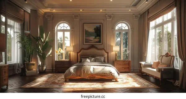 Luxury Bedroom Interior Design Illustration