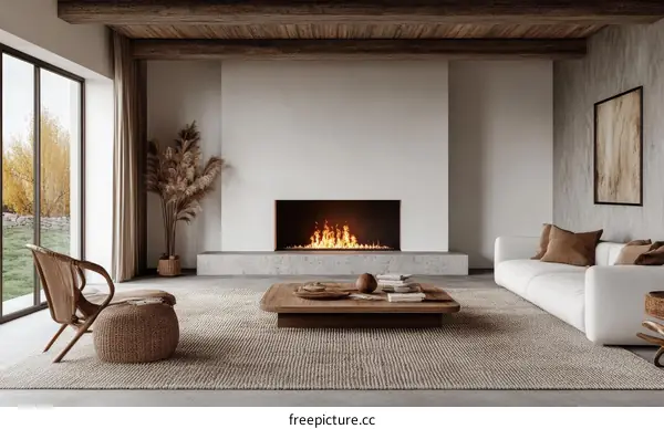 Modern Rustic Living Room with Fireplace