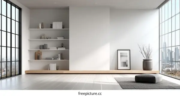 Modern Minimalist Zen Interior Design Illustration