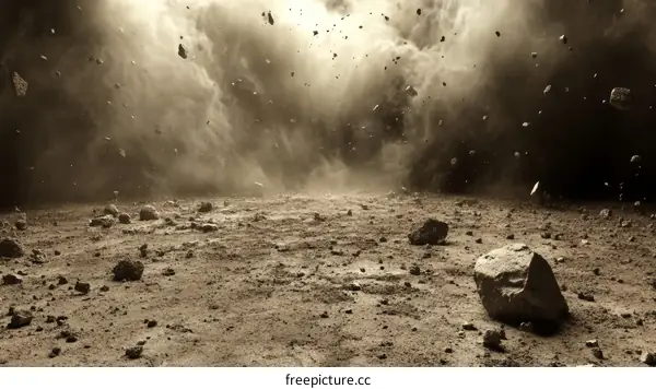 Asteroid Field with Cosmic Storm