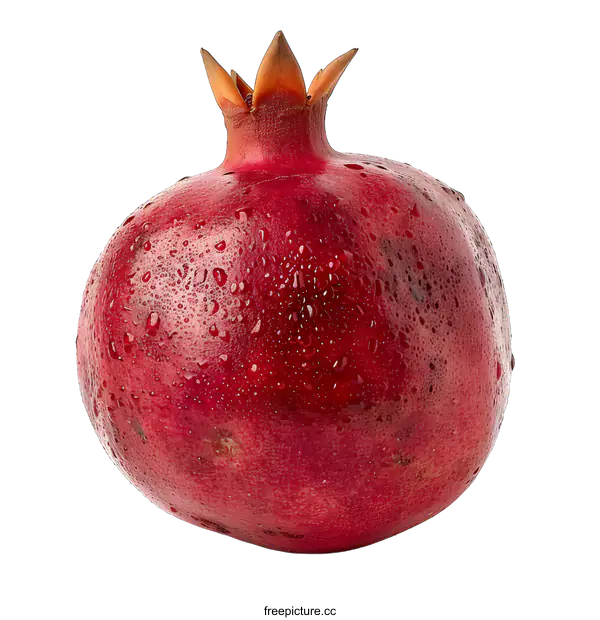 [Transparent Background PNG]Fresh Red Pomegranate Isolated on White Background