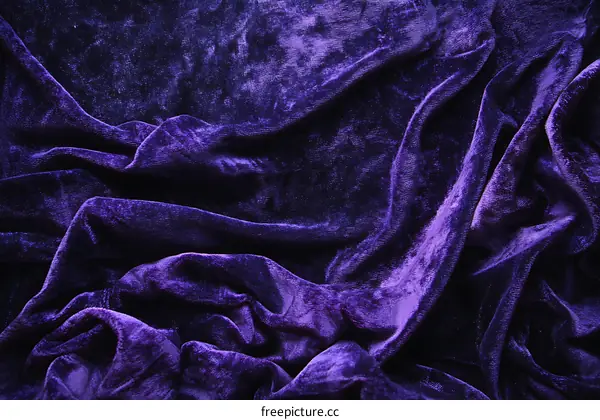 Closeup of Draped Purple Velvet Fabric
