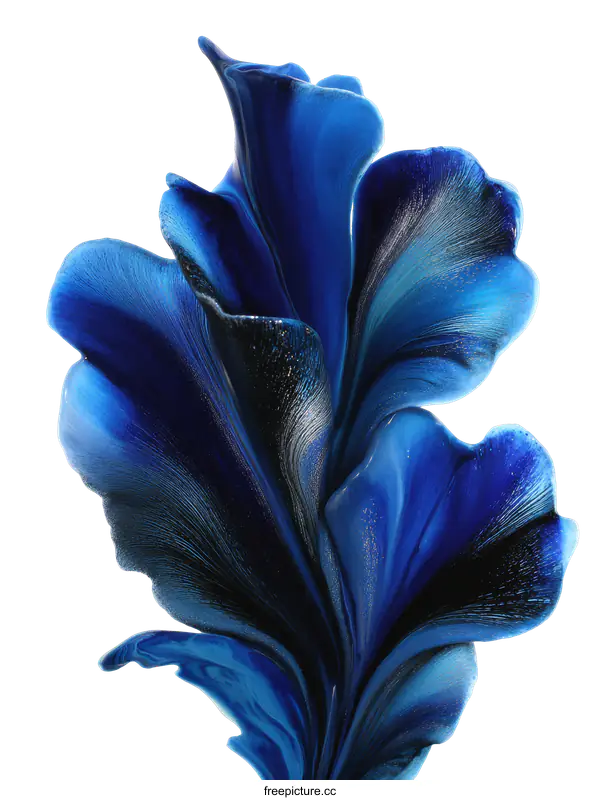 [Transparent Background PNG]Abstract Blue Fluid Art Design