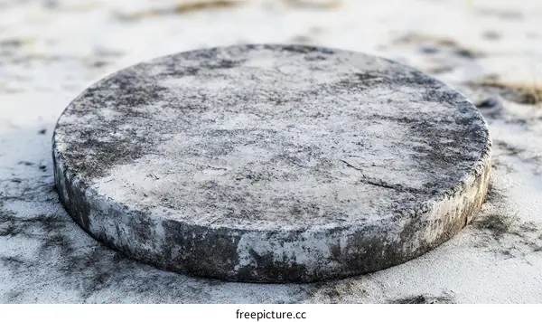 Aged Concrete Disc Display Platform