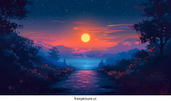 A River Meandering Through a Lush Green Forest