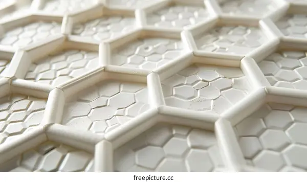 Close-up of a white honeycomb pattern