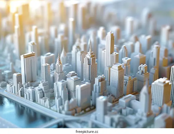 Futuristic City Skyline Miniature