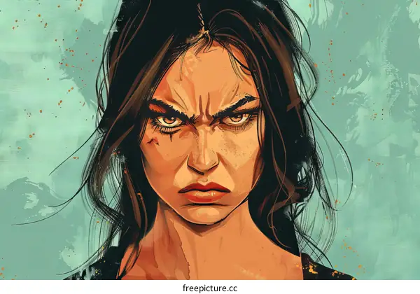 portrait of a young woman with long dark hair