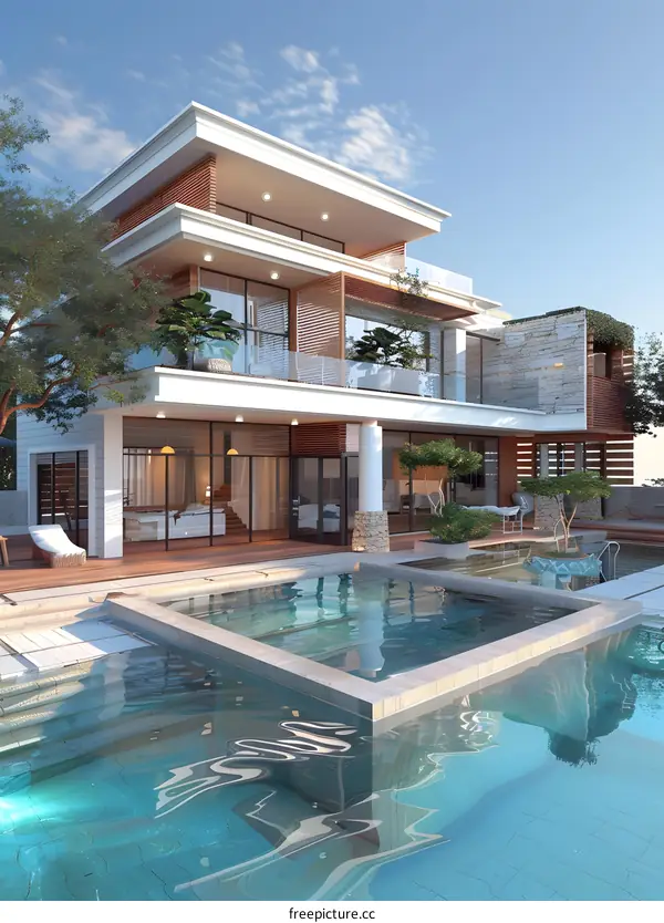 Modern house with swimming pool