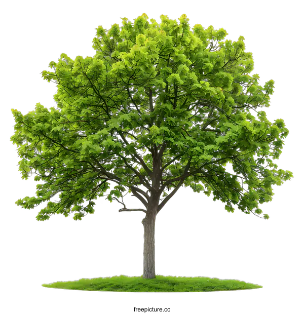 [Transparent Background PNG]Green Tree With Lush Foliage Isolated On White Background