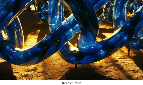 Playground equipment made of blue metal